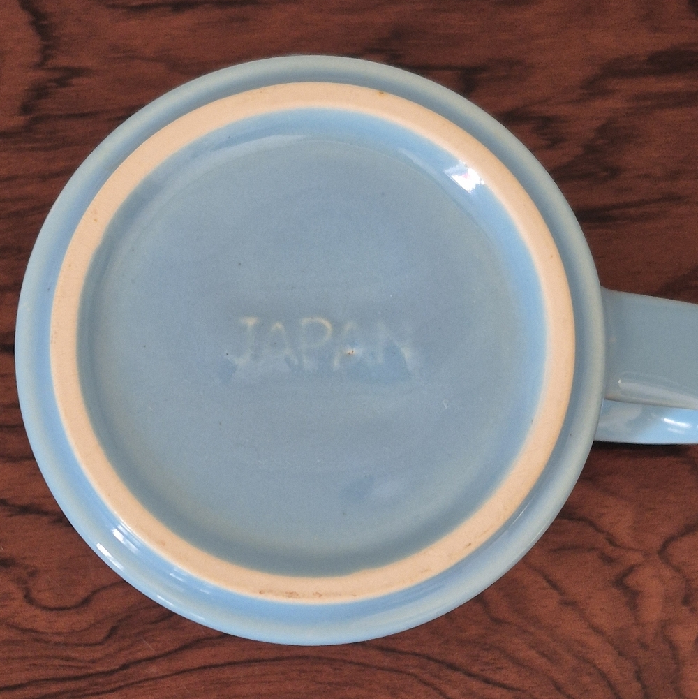 🪻3/$25 Vintage Light Blue Cartoon Face Mug 3D nose funny dizzy humor - Picture 5 of 5